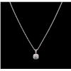 Image 2 : 0.63ctw Diamond Pendant With Chain - 14KT White Gold