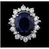 Image 1 : 14KT White Gold 10.37ct Sapphire and Diamond Ring