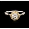 Image 1 : 14KT Two-Tone Gold 1.29ctw Diamond Ring