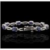 Image 2 : 14KT White Gold 10.32ctw Sapphire and Diamond Bracelet