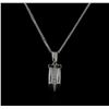 Image 1 : 14KT White Gold 0.77ctw Diamond Pendant With Chain