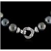 Image 2 : Cultured Pearl and Diamond Necklace - 14KT White Gold