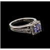 Image 2 : 1.10ct Tanzanite and Diamond Ring - 14KT White Gold