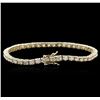 Image 2 : 14KT Yellow Gold 4.60ctw Diamond Tennis Bracelet