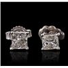 Image 1 : 14KT White Gold 0.90ctw Diamond Solitaire Earrings