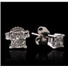 Image 2 : 14KT White Gold 0.90ctw Diamond Solitaire Earrings