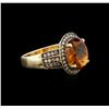 Image 2 : 14KT Yellow Gold 5.53ct Citrine and Brown Diamond Ring