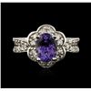 Image 1 : 14KT White Gold 1.49ct Tanzanite and Diamond Ring