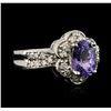 Image 2 : 14KT White Gold 1.49ct Tanzanite and Diamond Ring