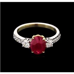 1.78ct Ruby and Diamond Ring - 18KT Two-Tone Gold