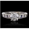 Image 1 : 18KT White Gold 2.19ctw Brilliant Cut Diamond and Sapphire Ring