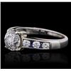 Image 2 : 18KT White Gold 2.19ctw Brilliant Cut Diamond and Sapphire Ring