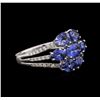 Image 2 : 3.21ctw Sapphire and Diamond Ring - 18KT White Gold