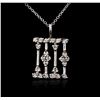 Image 1 : 14KT White Gold 0.15ctw Diamond Pendant With Chain