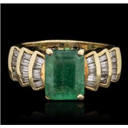 14KT Yellow Gold 3.26ct Emerald and Diamond Ring