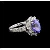 Image 2 : 2.97ct Tanzanite and Diamond Ring - 14KT White Gold