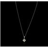 Image 2 : 14KT White Gold 0.50ctw Diamond Pendant With Chain