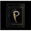 Image 2 : Erte Swarovski Crystal Letter P Pendant Brooch - Gold-Plated Sterling Silver