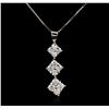 Image 1 : 18KT White Gold 0.85ctw Diamond Pendant With Chain