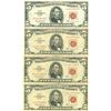 Image 1 : 1963 $5 Red Seal Bill Lot of 4