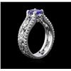 Image 3 : 1.04ct Tanzanite and Diamond Ring - 18KT White Gold
