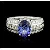 Image 1 : 14KT White Gold 2.48ct Tanzanite and Diamond Ring