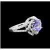 Image 2 : 1.63ct Tanzanite and Diamond Ring - 18KT White Gold