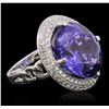 Image 2 : 18KT White Gold GIA Certified 30.19ct Tanzanite and Diamond Ring