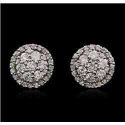 14KT White Gold 0.90ctw Diamond Earrings