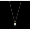 Image 1 : 14KT Yellow Gold 3.90ct Opal and Diamond Pendant With Chain