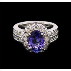 2.77ct Tanzanite and Diamond Ring - 14KT White Gold