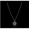 Image 2 : 14KT Two-Tone Gold 4.32ct Tanzanite and Diamond Pendant With Chain