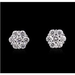 14KT White Gold 1.68ctw Diamond Earrings