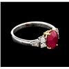 Image 2 : 1.87ct Ruby and Diamond Ring - 18KT Two-Tone Gold