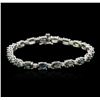 Image 1 : 14KT White Gold 11.20ctw Green Sapphire and Diamond Bracelet