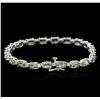 Image 2 : 14KT White Gold 11.20ctw Green Sapphire and Diamond Bracelet