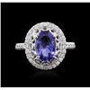 Image 1 : 14KT White Gold 1.90ct Tanzanite and Diamond Ring