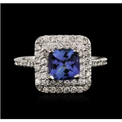 14KT White Gold 1.61ct Tanzanite and Diamond Ring