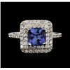 Image 1 : 14KT White Gold 1.61ct Tanzanite and Diamond Ring