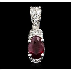 14KT White Gold 1.21ct Ruby and Diamond Pendant