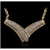 Image 1 : 14KT Yellow Gold 1.00ctw Diamond Necklace