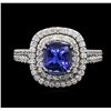 Image 1 : 14KT White Gold 1.88ct Tanzanite and Diamond Ring
