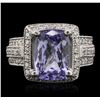 Image 1 : Platinum 3.88ct Tanzanite and Diamond Ring