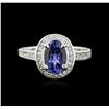 Image 1 : 14KT White Gold 1.48ct Tanzanite and Diamond Ring