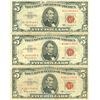 Image 1 : 1963 $5 Red Seal Bill Lot of 3