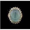 Image 1 : 14KT Yellow Gold 13.35ct Aquamarine and Diamond Ring