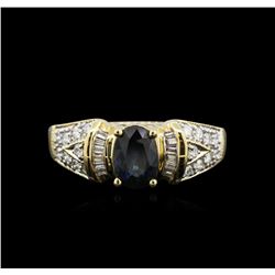 14KT Yellow Gold 1.02ct Sapphire and Diamond Ring