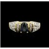 Image 1 : 14KT Yellow Gold 1.02ct Sapphire and Diamond Ring