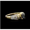Image 2 : 14KT Yellow Gold 1.02ct Sapphire and Diamond Ring
