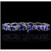 Image 2 : 14KT White Gold 27.12ctw Tanzanite and Diamond Bracelet